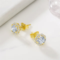 0.5 Carats *2 VVS1 Round Flower Moissanite Earrings