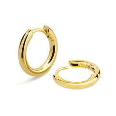 12mm 14K Gold/White Gold Hoop Mens Earrings