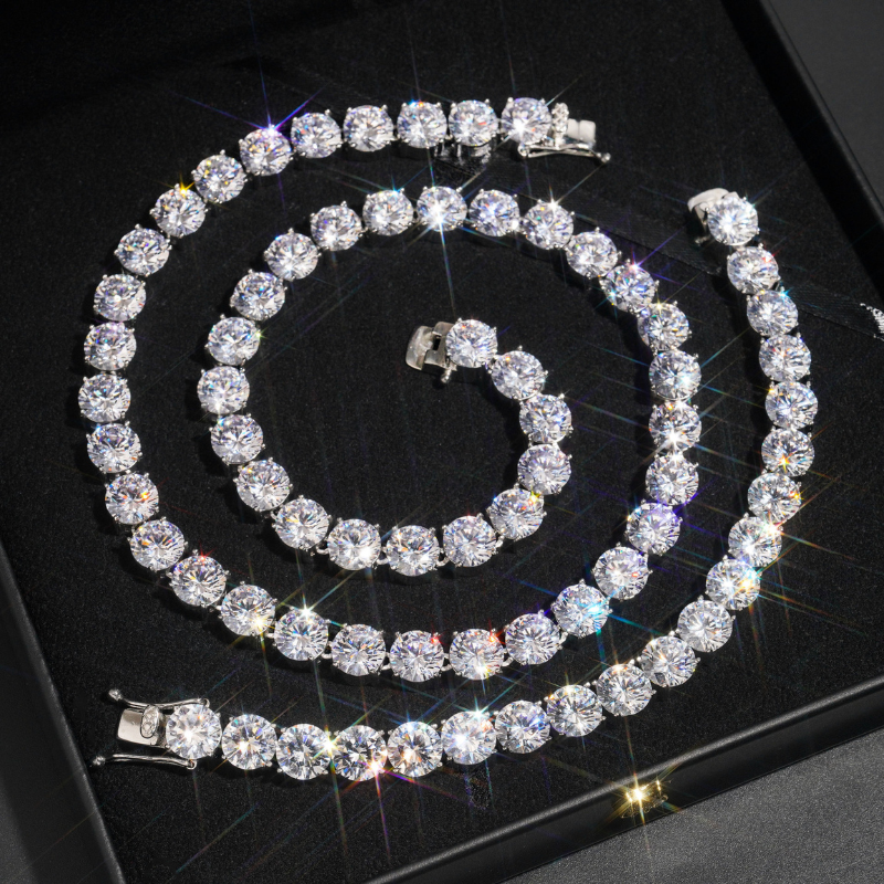 10mm Moissanite Classic Tennis Chain