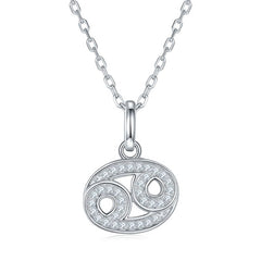 925 Sterling Silver Moissanite Zodiac Sign Pendant