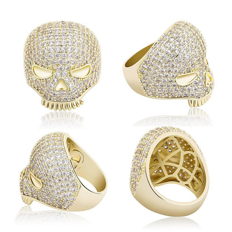 Ice Skull Round Cut Ring