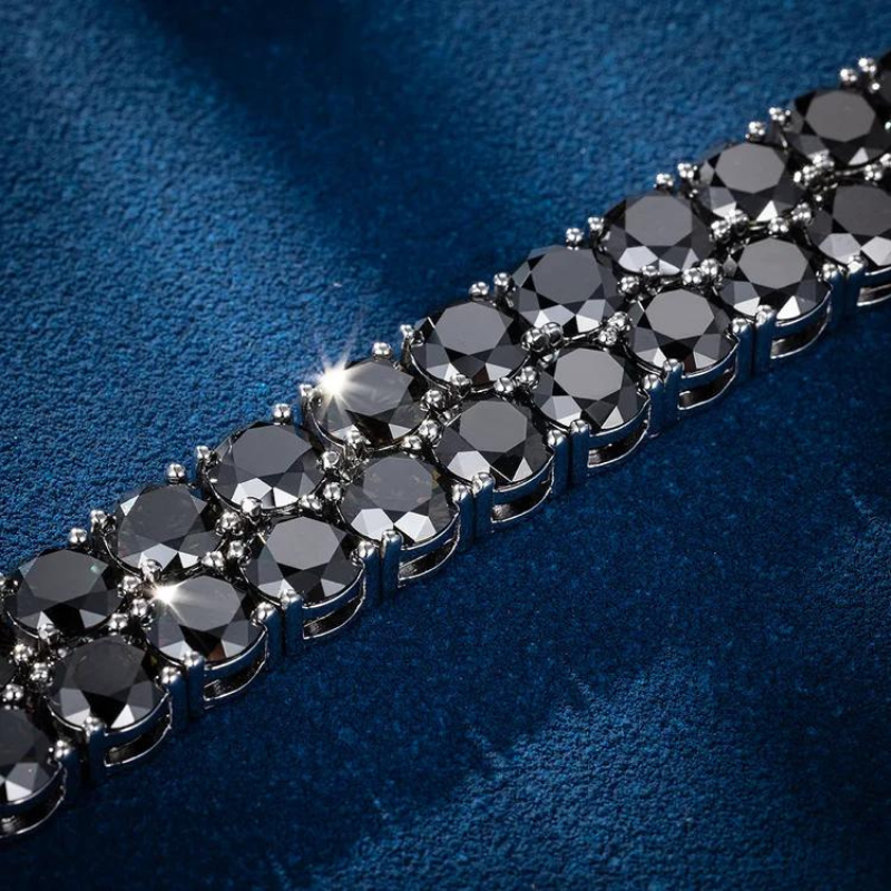 4mm Moissanite Rare Black Tennis Bracelet