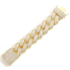 40mm Moissanite Double Row Trapezoidal Diamond Bracelet