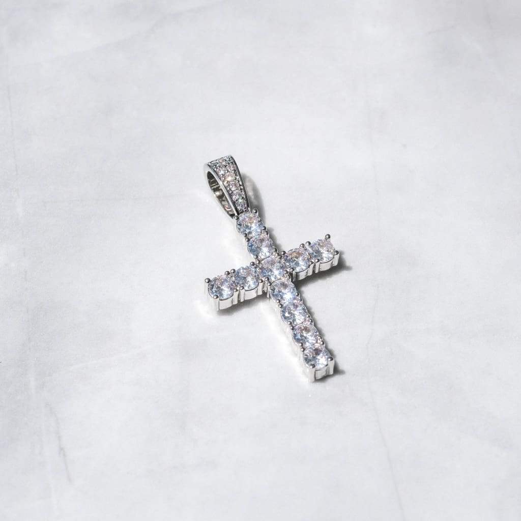 Diamond Cross Pendant In White Gold