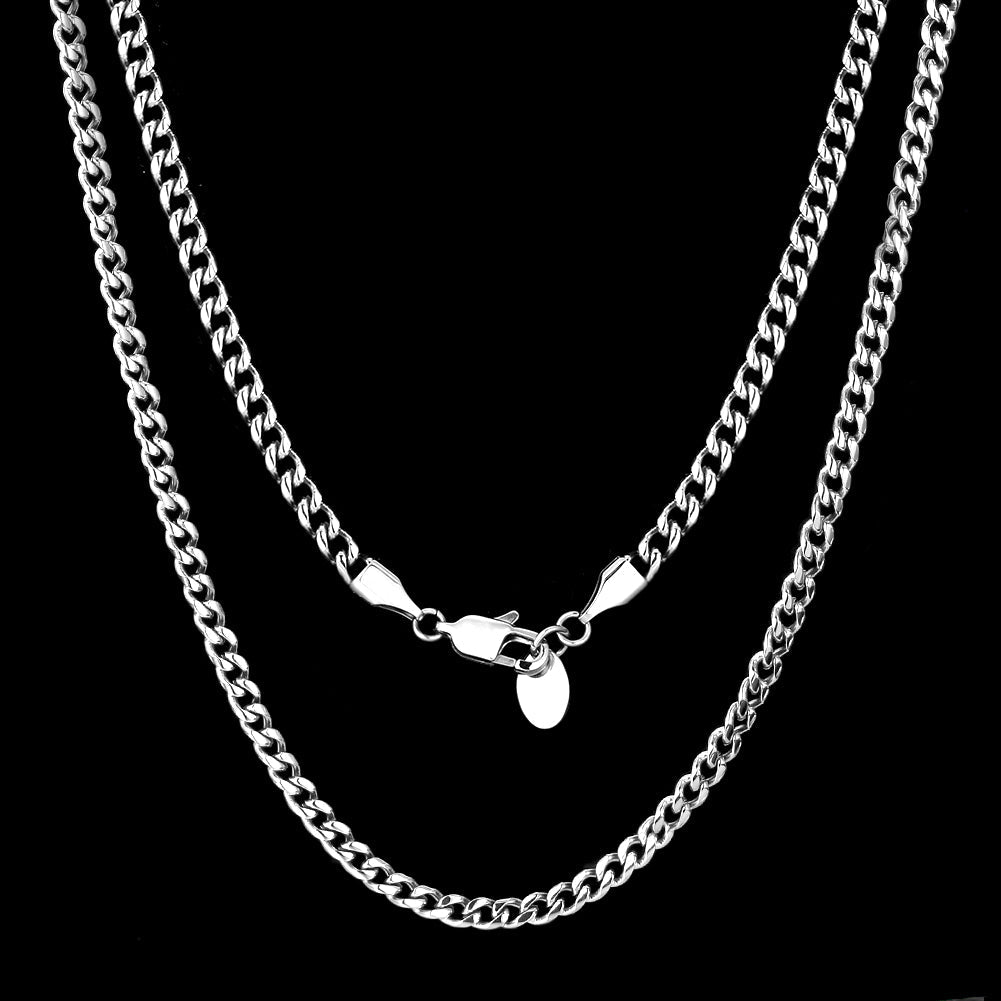 6mm Miami Cuban Set in White Gold for Men's Chain