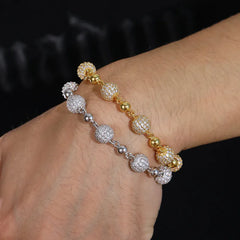 10mm Moissanite Hip Hop Ball Bracelet