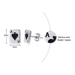 Ace of Spades Playing Card Earrings