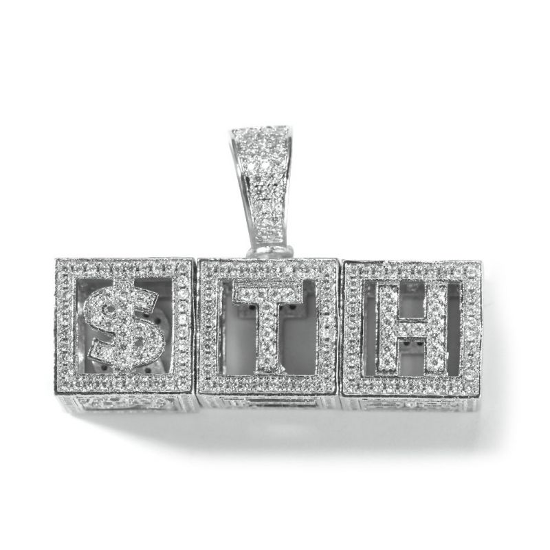 Custom Baby Block Hollow Letters Pendant