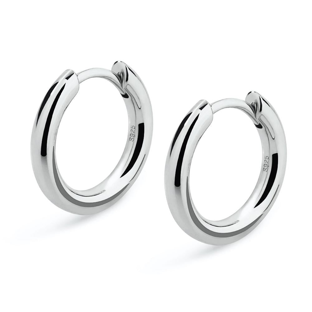 15mm Sterling Silver Hoop Mens