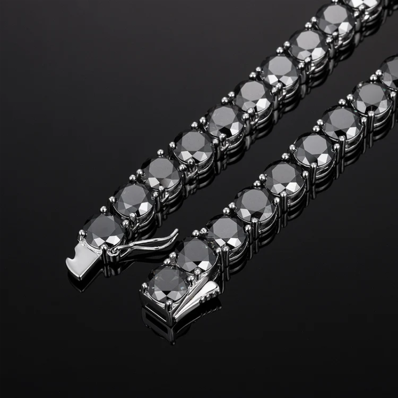 4mm Moissanite Rare Black Tennis Bracelet