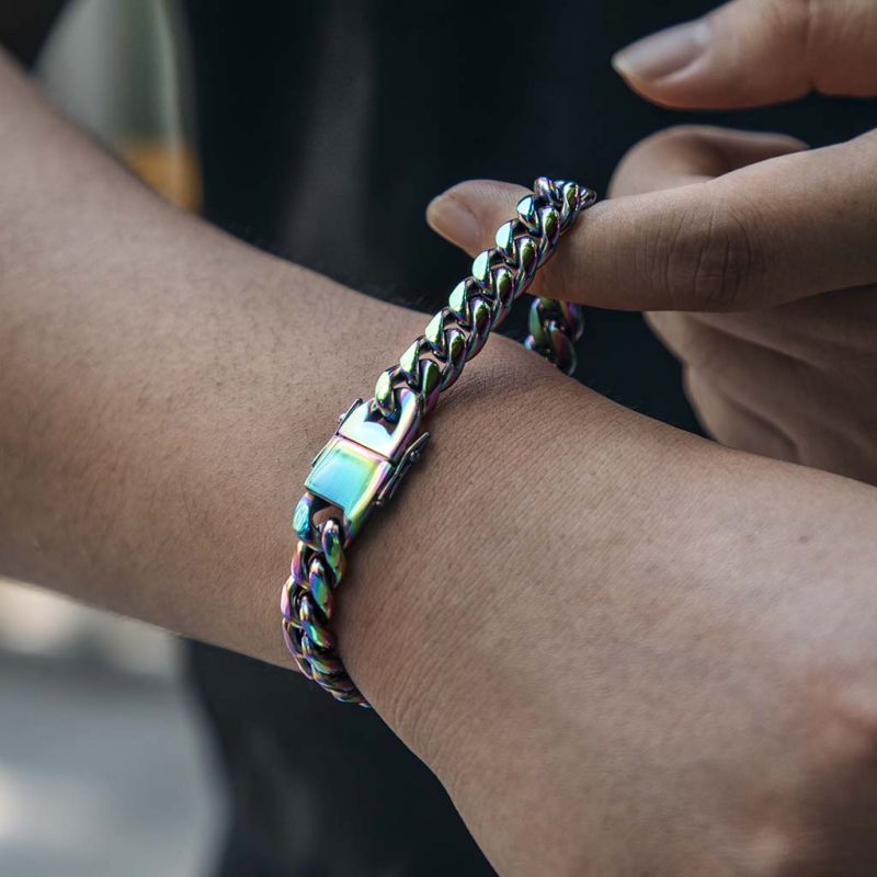 10mm Rainbow Miami Cuban Bracelet