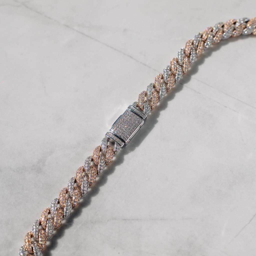 9mm Diamond  Two Tone Cuban Chain