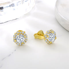 0.5 Carats *2 VVS1 Round Flower Moissanite Earrings