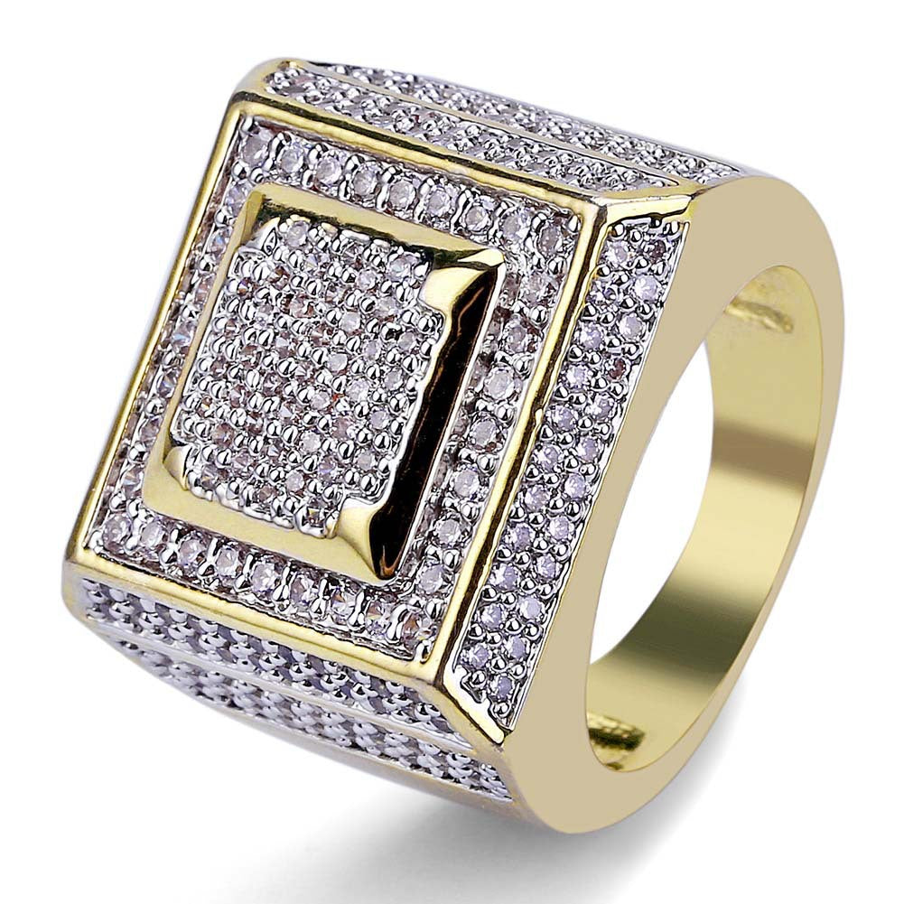 Ice Round Cut Square Ring