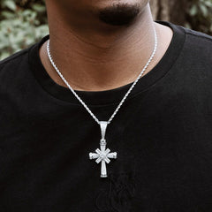 Iced Rotatable Cross Pendant （FREE Chain Included）