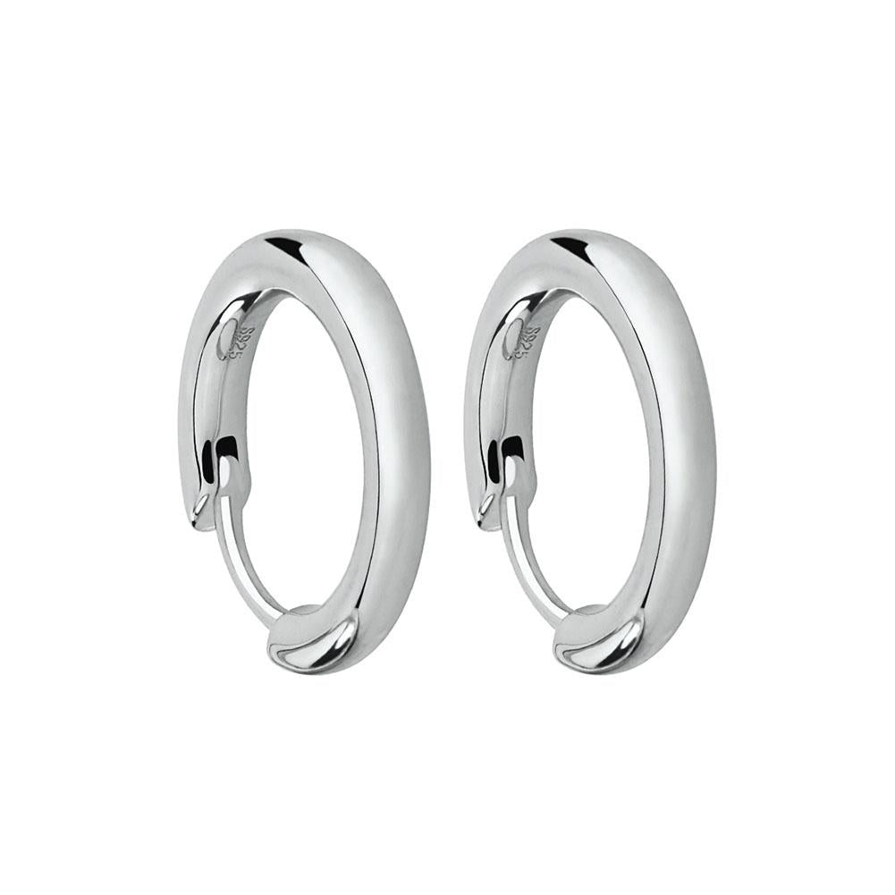 12mm 14K Gold/White Gold Hoop Mens Earrings