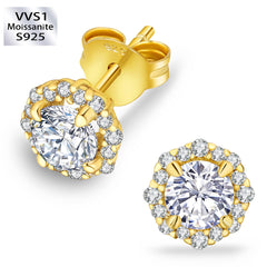 0.5 Carats *2 VVS1 Round Flower Moissanite Earrings