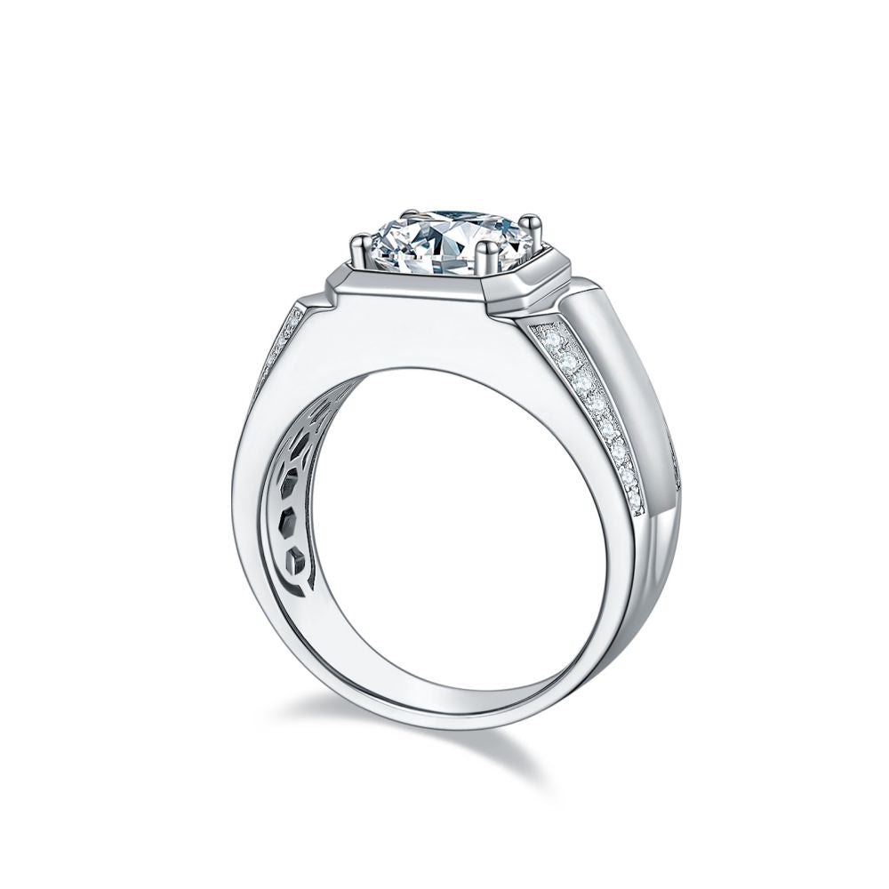 2.0 Carats VVS1 Moissanite Men Ring