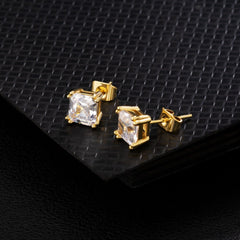 Brilliant Asscher Cut Diamond Stud Earrings