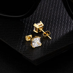 Brilliant Asscher Cut Diamond Stud Earrings