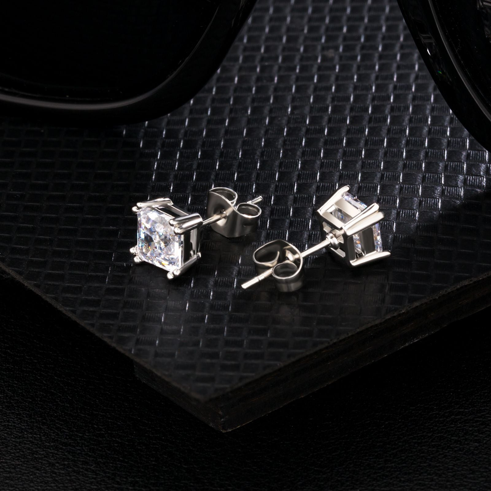 Brilliant Asscher Cut Diamond Stud Earrings