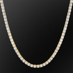 6mm CZ Diamond 14K Gold/White Gold Mens Tennis Chain