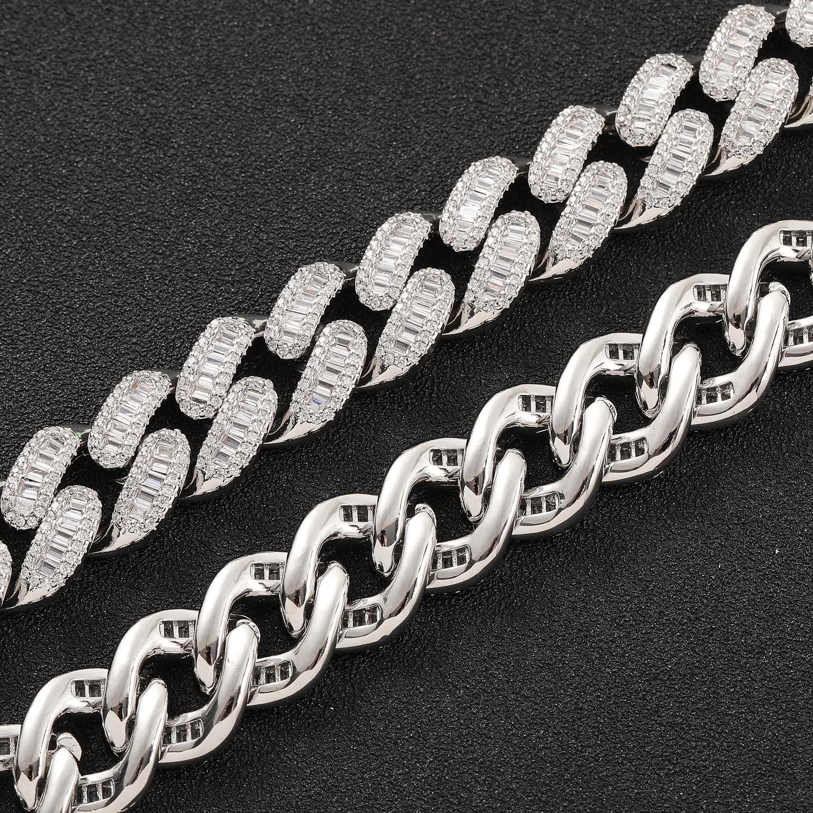 15mm T Square Ice Out Diamond Cuban Chain