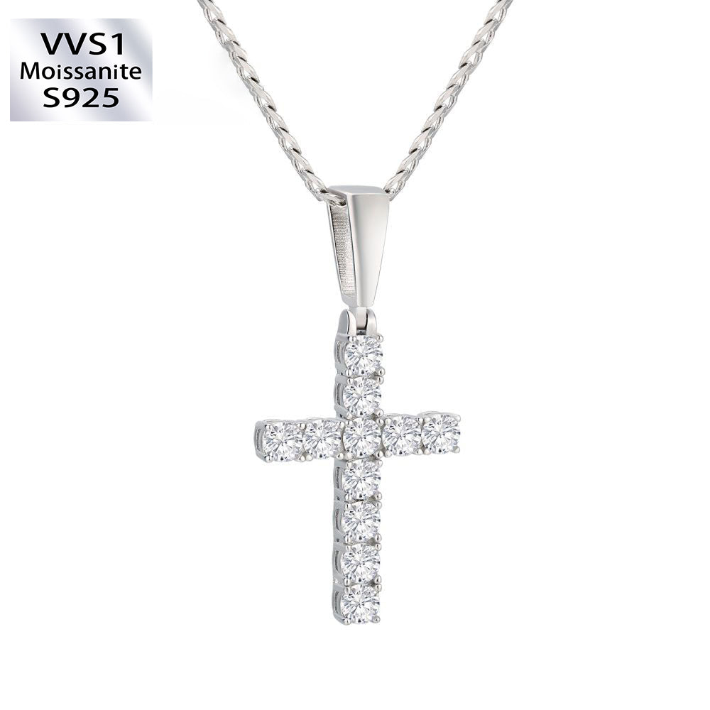 1.10 Carats VVS1 Moissanite Cross Pendant for Men