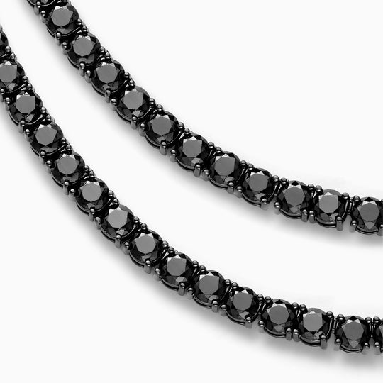 5mm Black Moissanite 18K Black Gold Tennis Chain