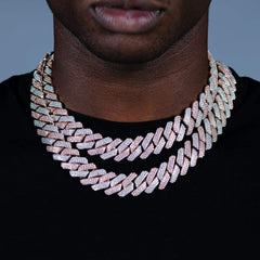 20mm Iced Out  Two Tone Miami Diamond Chain