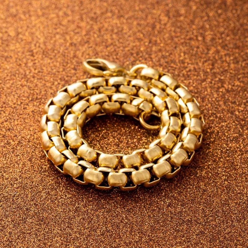 5mm Round Box Bracelet in Gold