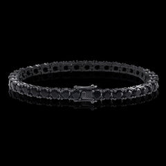 5mm Black Stones Tennis Bracelet in Black Gold