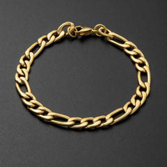 5mm Figaro Chain Set In Gold