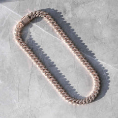 12mm Miami Diamond Cuban Chain- Rose Gold