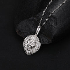 S925 Moissanite Lion Head Pendant Necklace