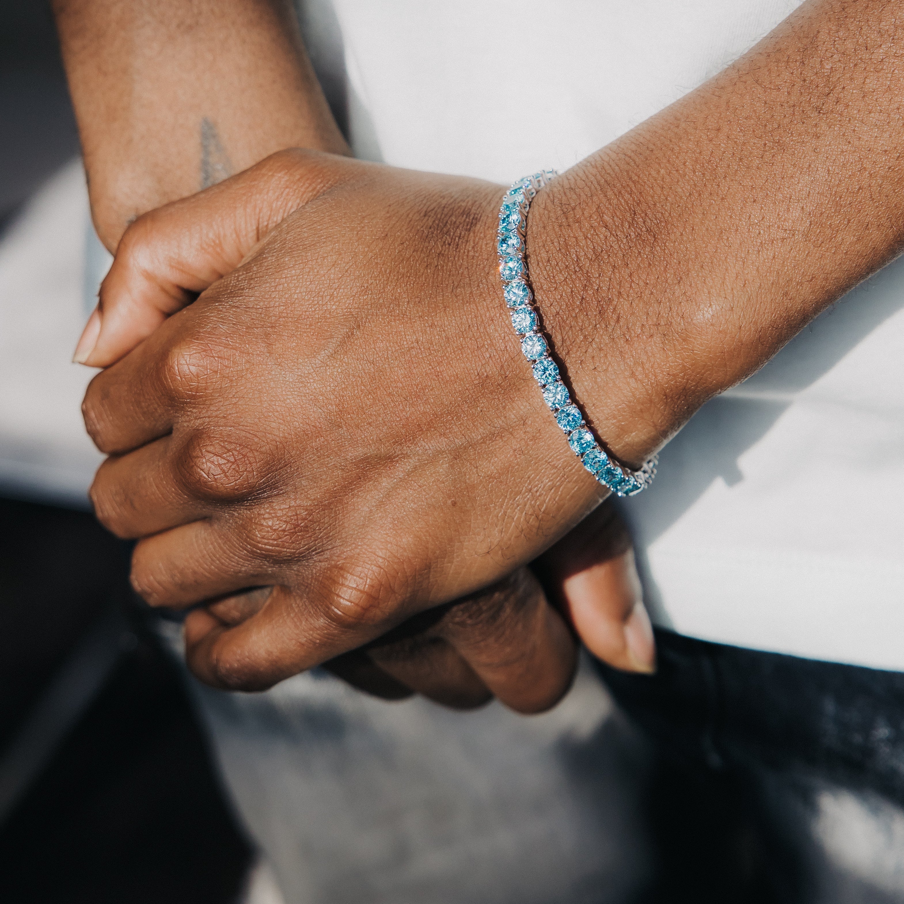 5mm Blue Tennis Bracelet For Men