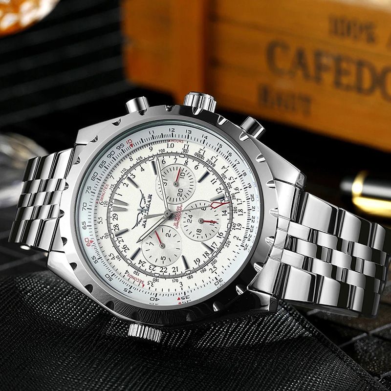 Military Stainless Steel Automatic Mechanical Sport Watch for Men