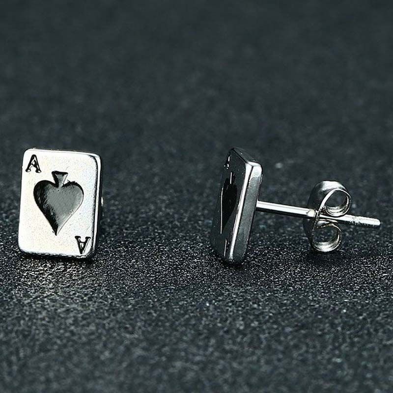 Ace of Spades Playing Card Earrings