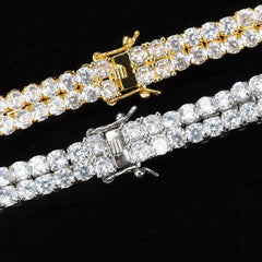 10mm Moissanite 18K White Gold Finish Double Row Tennis Bracelet