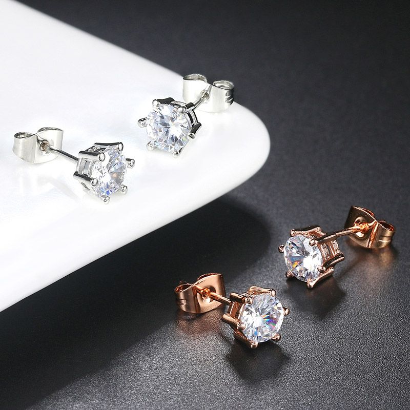 6-Prong Round Cut Stud Earrings