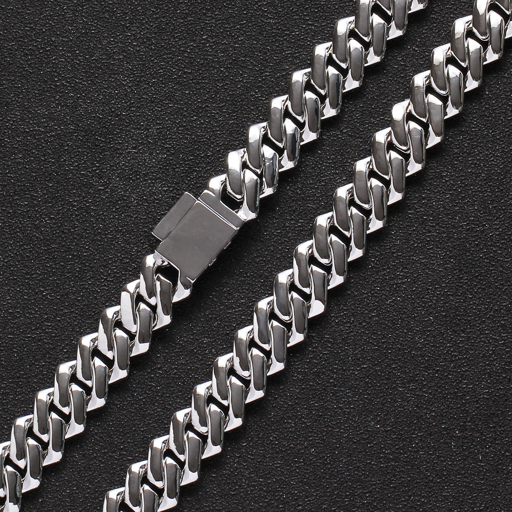 13MM Moissanite Diamond Prong Cuban Chain