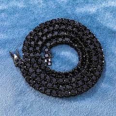 5mm Black Moissanite 18K Black Gold Tennis Chain