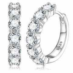 2mm-5mm 1 Row Moissanite Huggie Hoop Earrings