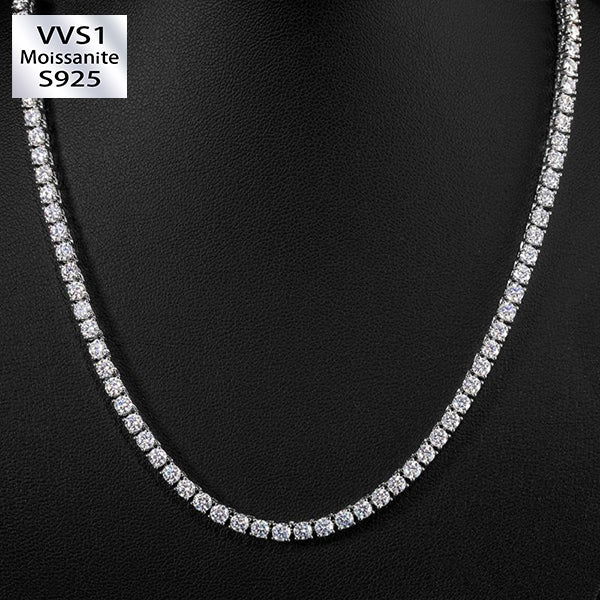 3/5mm S925 Sterling Silver VVS1 D Moissanite Tennis Chain