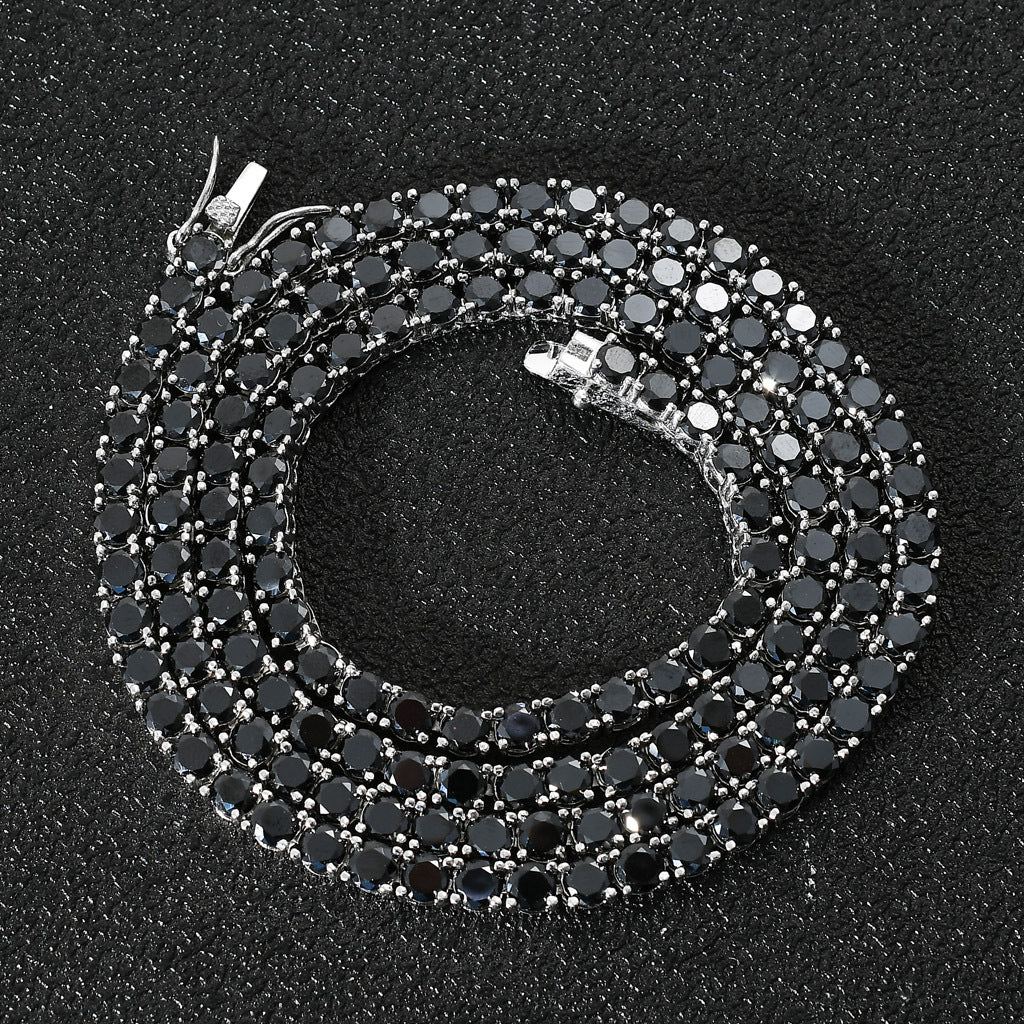 4mm S925 Rare Black Moissanite Tennis Chain