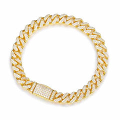 10mm S925 2 Rows Moissanite Cuban Link Bracelet