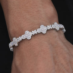 10mm S925 Moissanite Star Cross Link Bracelet