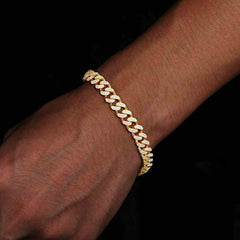 10mm S925 2 Rows Moissanite Cuban Link Bracelet