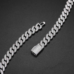 12mm S925 Micro 3 Rows Moissanite Cuban Link Chain