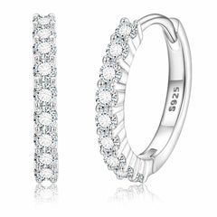 2mm-5mm 1 Row Moissanite Huggie Hoop Earrings